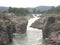 Cascading of water of river Kaveri at Hogenakkal Falls between rocks