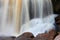 Cascading waterfall in rainy season deep inside the tropical forest of Thailand