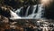 Cascading Waterfall in the Wilderness