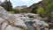 Cascading Waterfalls over Rocks in forest landscape