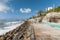 Cascais Beach and Seascapes with waves and traditional Buildings