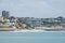 Cascais Beach and Seascapes with waves and traditional Buildings