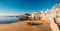 Cascais / Cascais panorama beach in Cascais Lisbon district, Portugal at sunrise