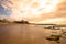 Cascais embankment at low tide at dawn