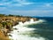 Cascais Ocean waves in Portugal. Sea view.