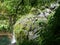 Cascata da Grena waterfall of the Parque da Grena natural park on the island of Sao Miguel in Azores