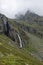 Cascata delle Pisse waterfall in valley of Pisse, Alagna Valsesia area, Italy