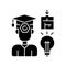 Case based exam black glyph icon