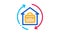 case in home with circle arrows Icon Animation