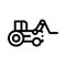 Case Loader Tractor Vehicle Vector Thin Line Icon