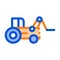 Case Loader Tractor Vehicle Vector Thin Line Icon