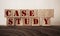Case Study Words on Wooden Cubes. Business Education concept