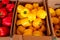 Case of yellow peppers