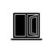 Casement windows black glyph icon