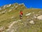 CASERE, ITALY - SEPTEMBER 7, 2023: View of Pathway near Giogo Lungo alm in Alto Adige