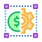 Cash account credentials icon vector outline illustration