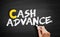 Cash advance text on blackboard