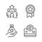 Cash awards pixel perfect linear icons set