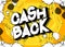 Cash Back - Comic book words on abstract background.