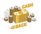 Cash Back concept, cash money dollar stacks and cent coins piles