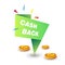 Cash back guarantee economy and shopping money return vector financial offer warranty discount