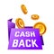 Cash back guarantee economy and shopping money return vector financial offer warranty discount