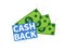 Cash Back icon. Isolated on white background. Cashback or money refund label. Vector illustration.