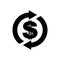 Cash back icon. Symbol is return of Money. Sign of a refund of d