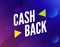 Cash back offer banner design. Promotion refund cashback money sale poster