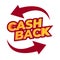 Cash back offer banner design. Promotion refund cashback money sale poster. emblem cash back.