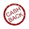 Cash back rubber stamp round