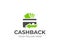 Cash back service logo template. Credit card and money vector design