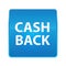 Cash Back shiny blue square button