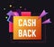 Cash back sign, financial service to save money
