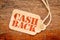 Cash back sign on price tag