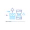 Cash bundle and sand glass, time is money concept, financial investment line icons