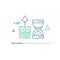 Cash bundle and sand glass, time is money concept, financial investment line icons