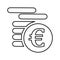 Cash, coin column, coins, currency, euro, stack, treasure outline icon