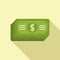 Cash compensation icon flat vector. Money work