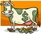 Cash cow saying cartoon illustration