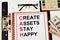 Cash. Create assets, stay happy. Text label in the folder