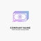 Cash, dollar, finance, funds, money Purple Business Logo Template. Place for Tagline