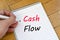 Cash flow text concept on notebook