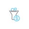 Cash inflow 83 vector thin line stroke icon. Cash inflow 83 outline illustration, linear sign, symbol concept.