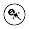 Cash, magic, money wizard icon. Black vector design