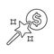 Cash, magic, money wizard icon. Outline vector design