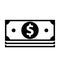 Cash money bundle silhouette icon