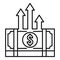 Cash pack money transfer icon, outline style