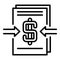 Cash profit icon, outline style