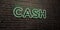 CASH -Realistic Neon Sign on Brick Wall background - 3D rendered royalty free stock image